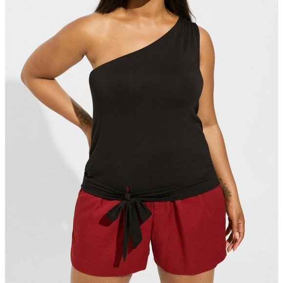 Torrid NEW Super Soft Jersey One Shoulder Tie Front Crop Top Size 2X/3X Summer - Picture 1 of 3